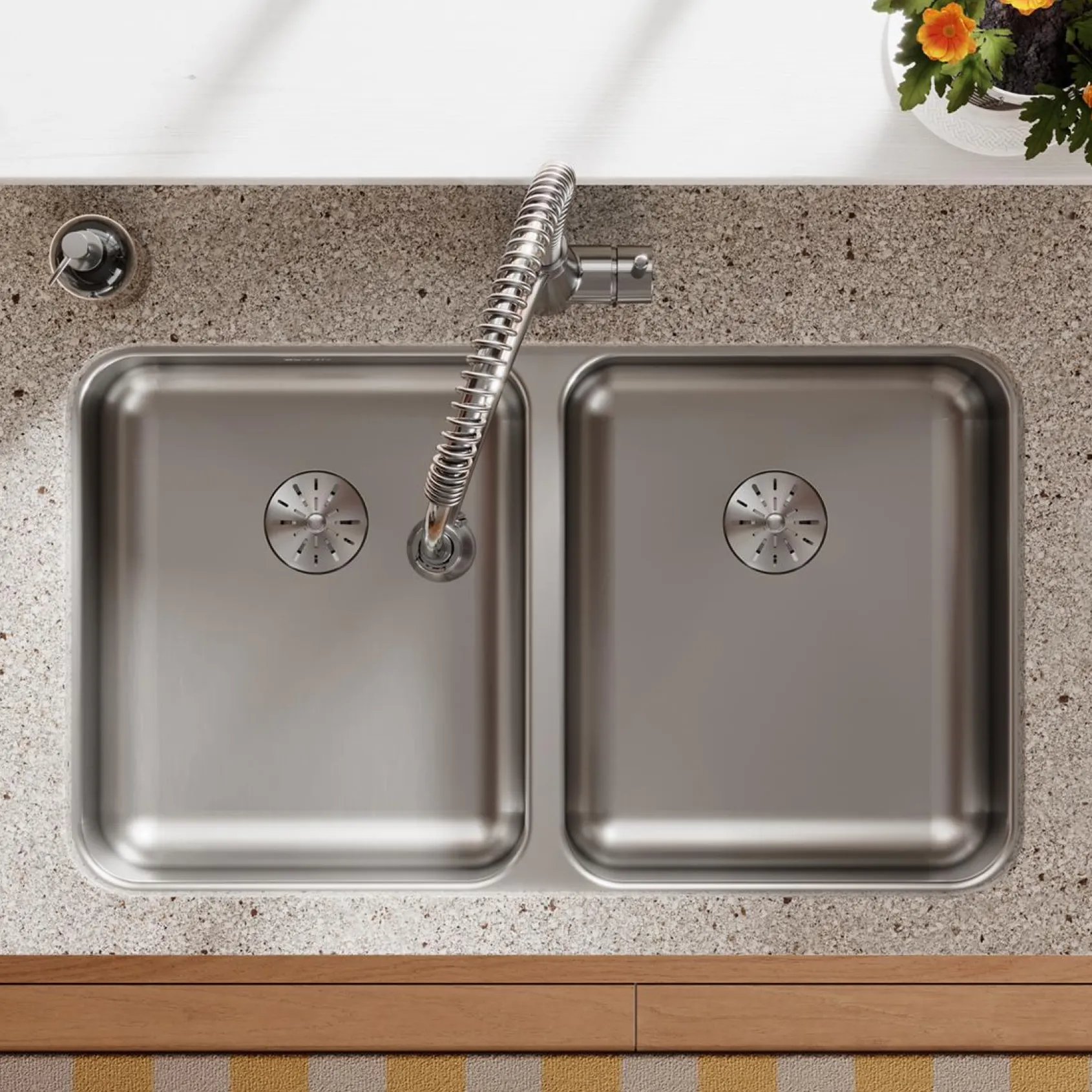 Elkay Lustertone Classic 31" Undermount Stainless Steel ADA Kitchen Sink, 50/50 Double Bowl, Lustrous Satin, 18 Gauge, ELUHAD311855PD
