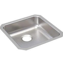 Elkay Lustertone Classic 19" Undermount Stainless Steel ADA Kitchen Sink, Lustrous Satin, 18 Gauge, ELUHAD161655