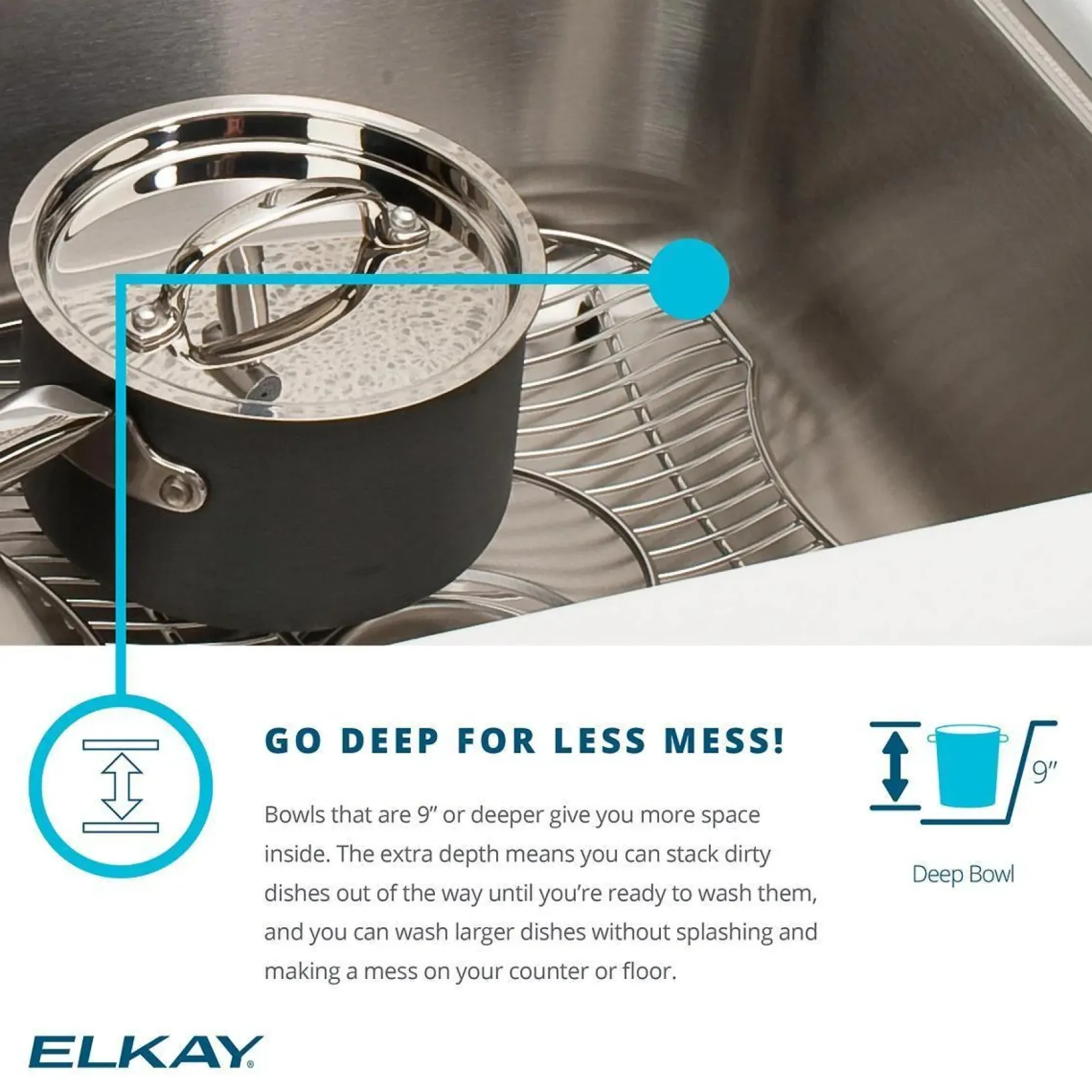 Elkay Lustertone 33" Stainless Steel Kitchen Sink, 50/50 Double Bowl, 18 Gauge, Lustrous Satin, 3 Faucet Hole, DLR3322103