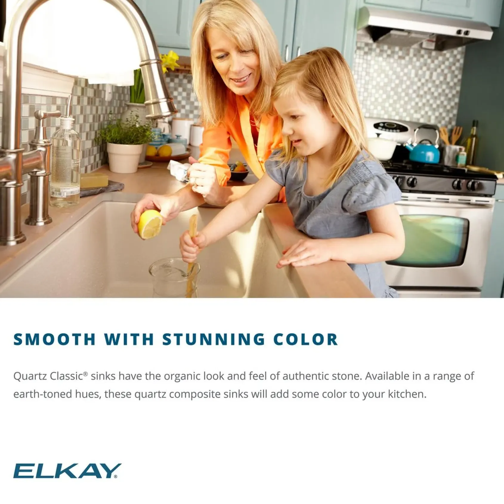 Elkay Quartz Classic 33" Drop In/Topmount Quartz Kitchen Sink, Black, 5 Pre-scored Faucet Holes, ELGR13322BK0