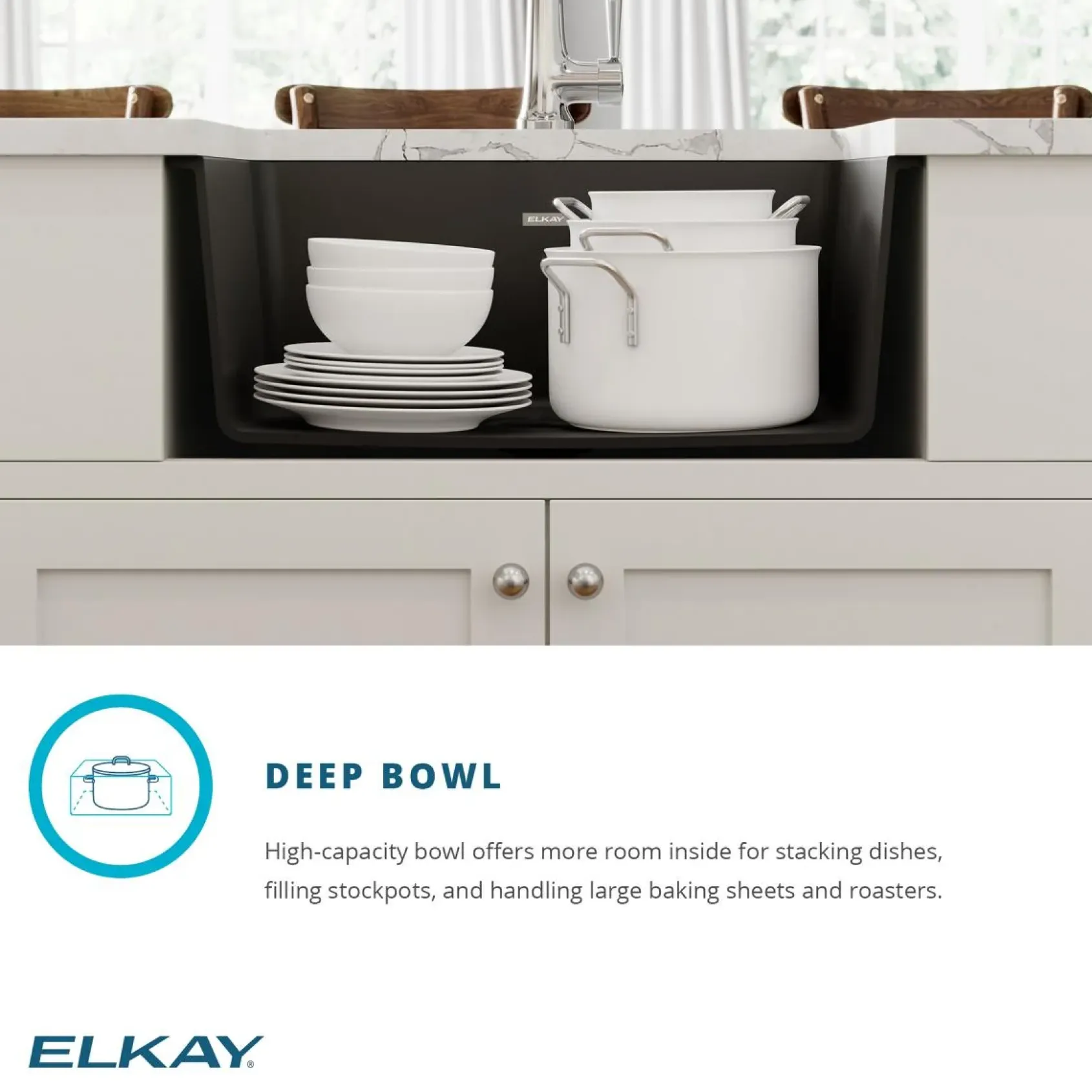 Elkay Quartz Classic 25" Undermount Quartz Kitchen Sink Kit with Faucet, Single Bowl Black, ELGU2522BK0FLC