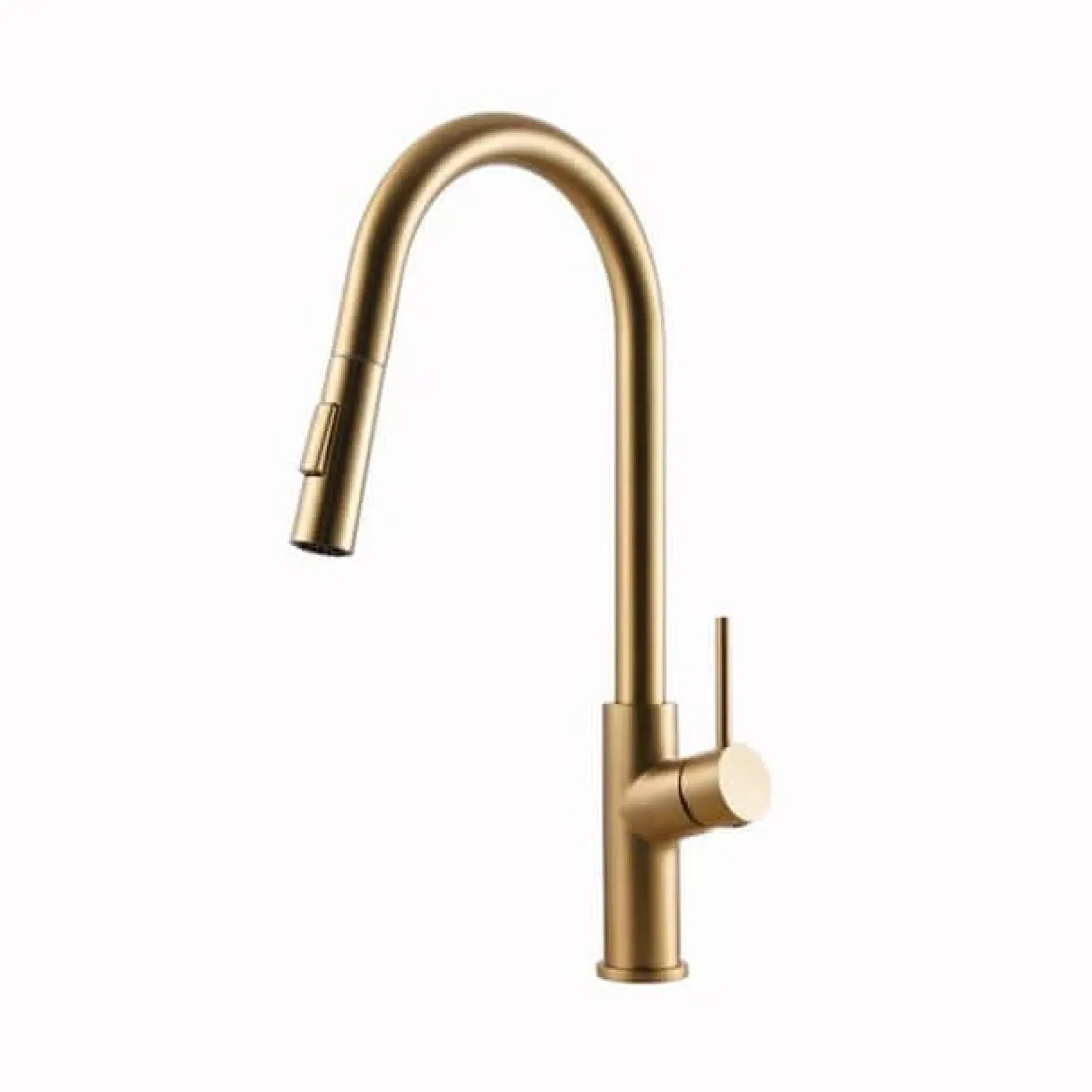 Houzer 1.75 GPM Kevali Series Brushed Brass Single Handle Pull-Down Kitchen Faucet - KEV-151-BB