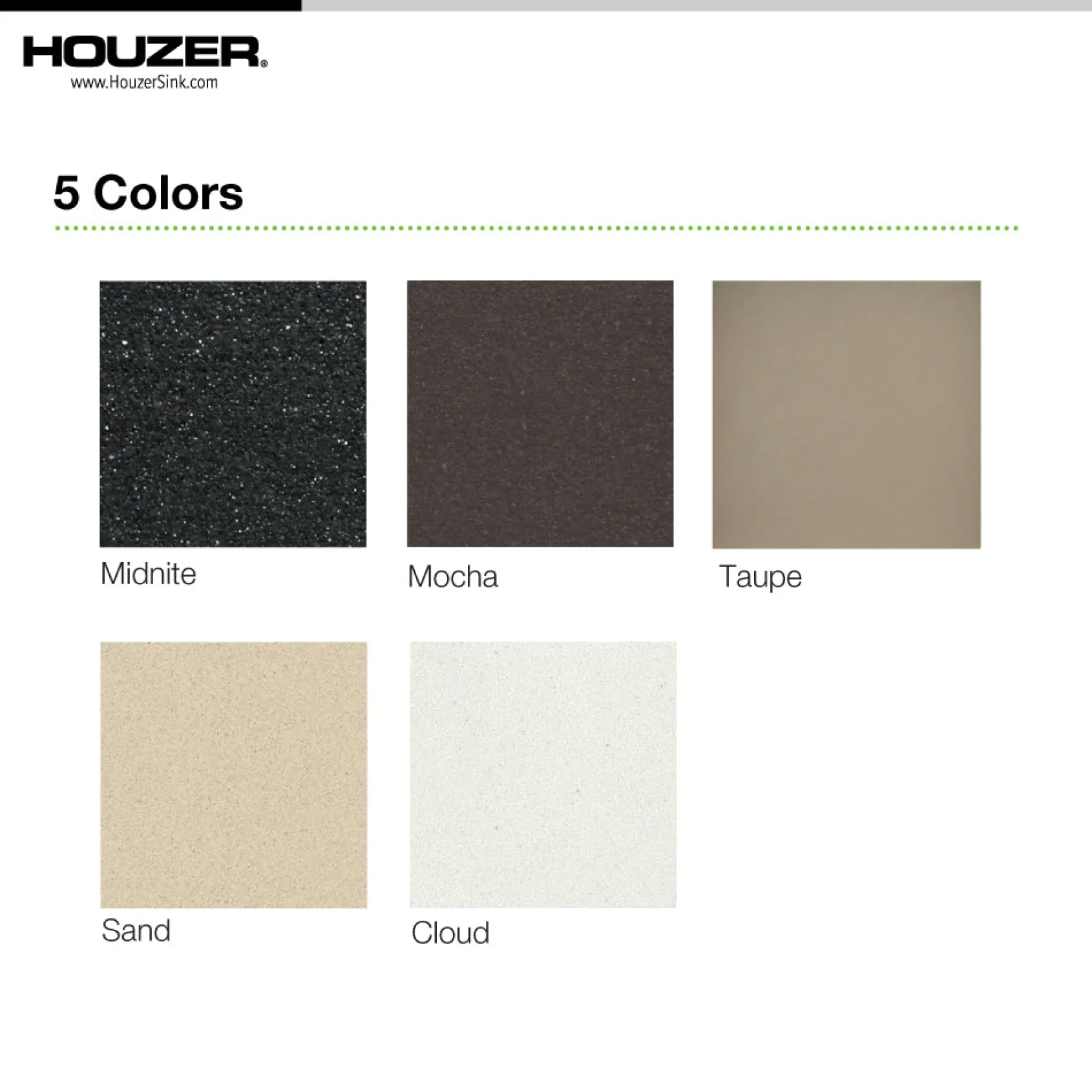 Houzer Quartztone 33" Undermount Granite Kitchen Sink, 60/40 Double Bowl, Taupe, P-175U Taupe