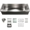 Houzer Novus 45" Workstation Kitchen Sink, 18 Gauge Stainless Steel, NVS-6500