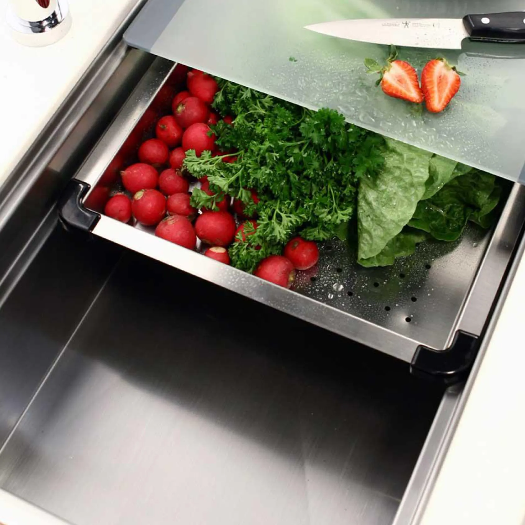 Houzer Novus 45" Workstation Kitchen Sink, 18 Gauge Stainless Steel, NVS-6500