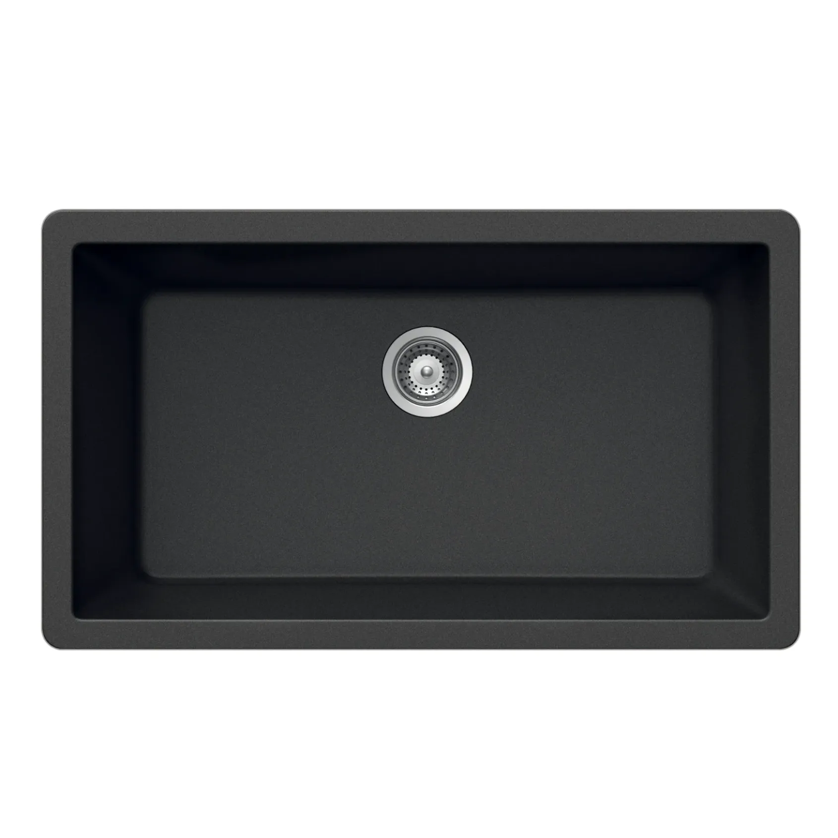 Houzer Quartztone 33 inch Midnite Granite Composite Undermount Single Bowl Kitchen Sink - V-300U MIDNITE