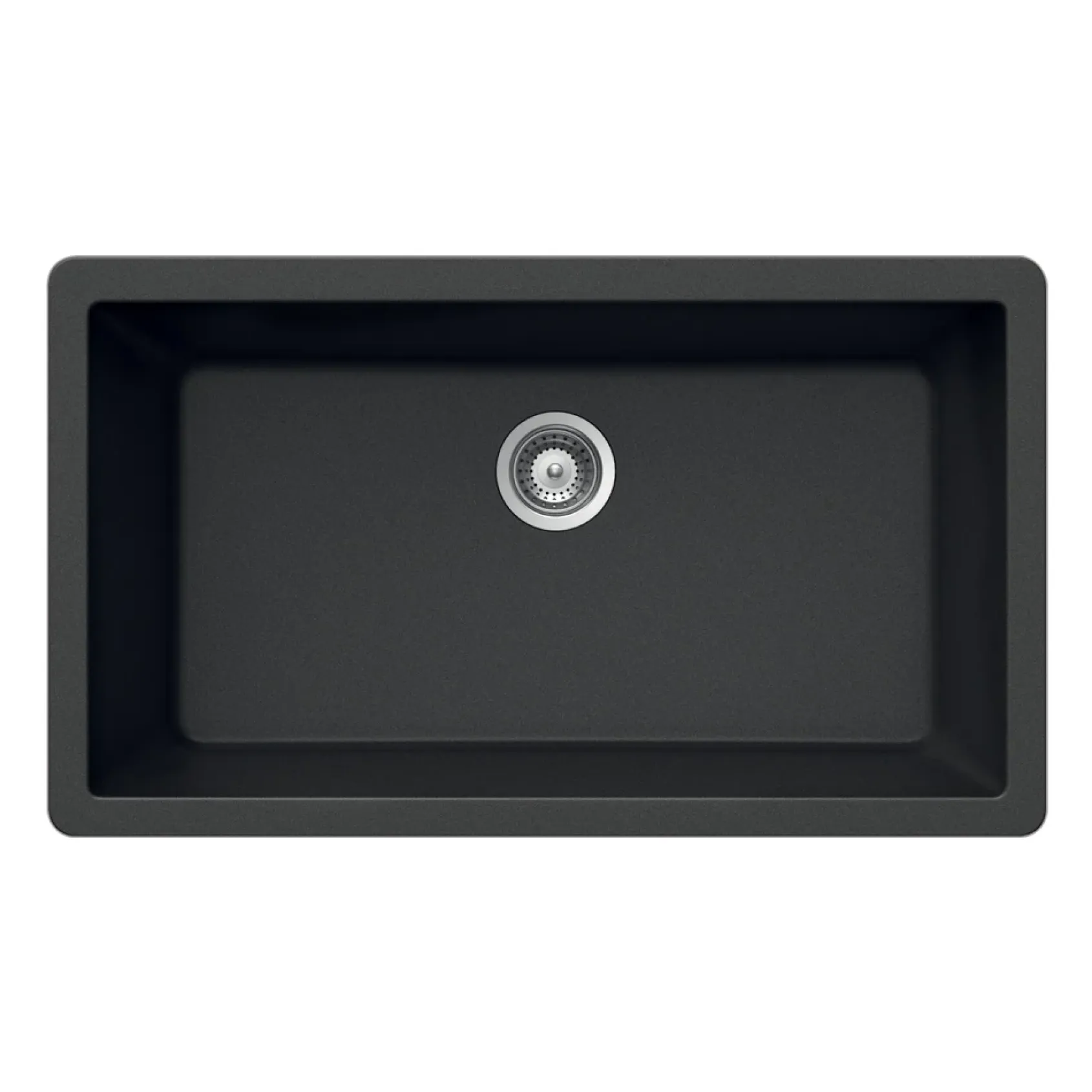 Houzer Quartztone 33 inch Midnite Granite Composite Undermount Single Bowl Kitchen Sink - V-100U MIDNITE