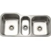 Houzer 40" Stainless Steel Undermount Triple Bowl Kitchen Sink, 18 Gauge, MGT-4120-1