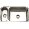 Houzer 32" Stainless Steel Undermount Double Bowl Kitchen Sink, 20 Gauge, Reversible, EHD-3118-1