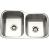 Houzer 32" Stainless Steel Undermount 60/40 Double Bowl Kitchen Sink, 20 Gauge, EC-3208SR-1