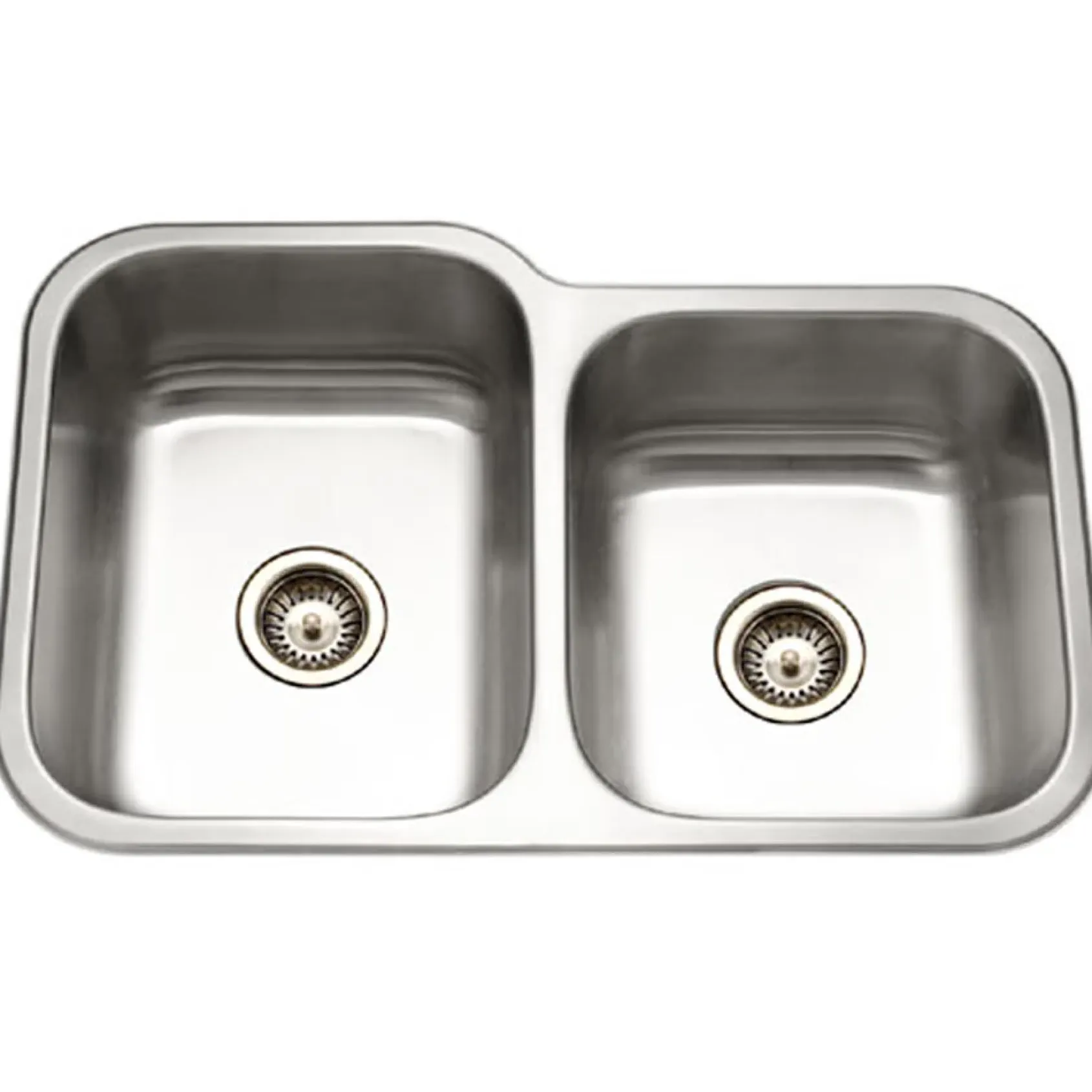 Houzer 32" Stainless Steel Undermount 60/40 Double Bowl Kitchen Sink, 20 Gauge, EC-3208SR-1