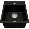 Karran 16" Drop In/Topmount Quartz Composite Kitchen Sink, Black, QT-825-BL