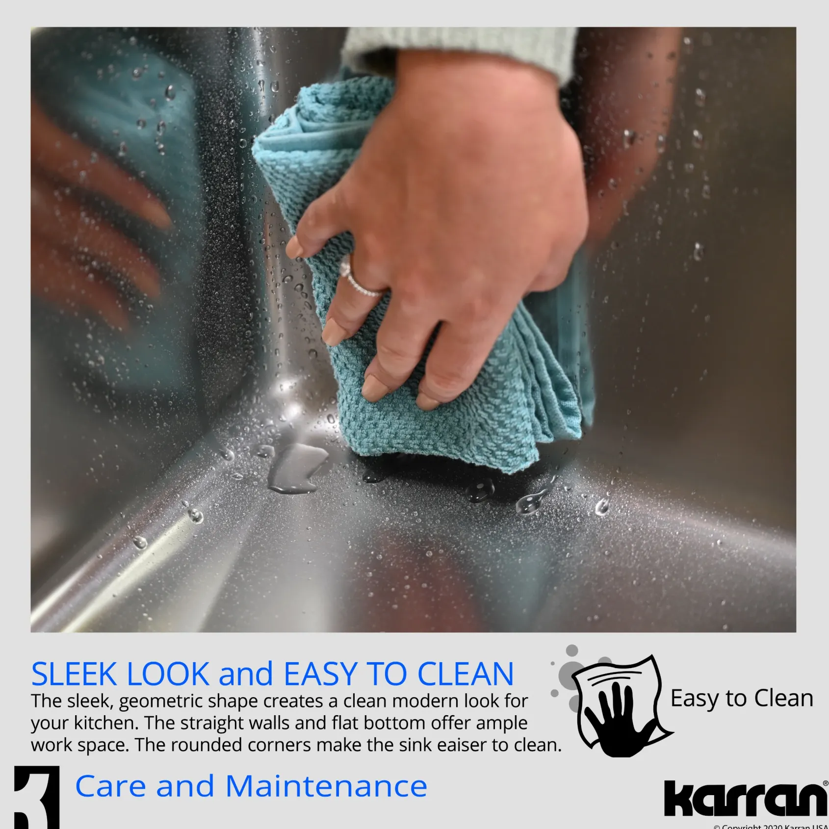 Karran 15" Rectangular Stainless Steel Bar/Prep Sink, 18 Gauge, U-1517