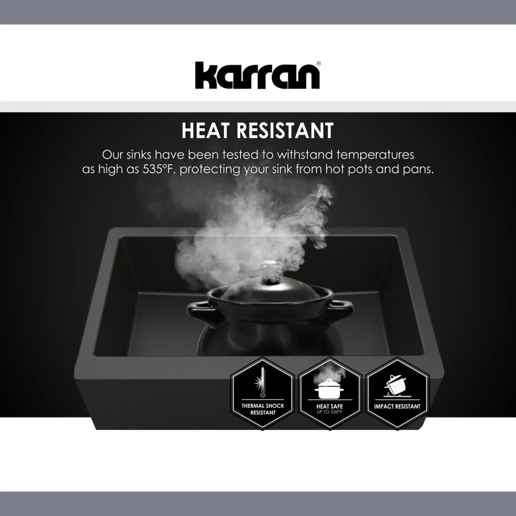 Karran 32" Undermount Quartz Composite Kitchen Sink, 60/40 Double Bowl, Grey, QU-711-GR-PK1