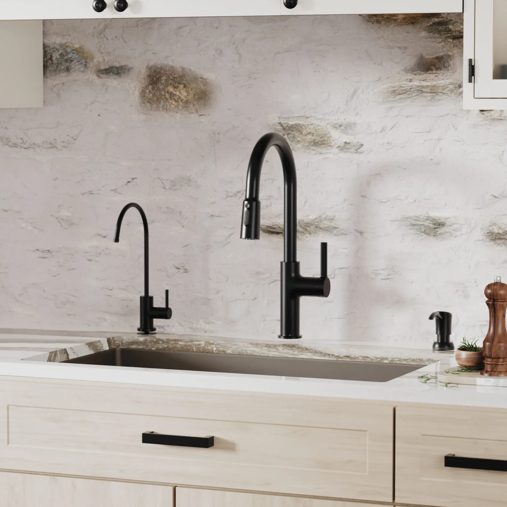 Karran 32" Undermount Quartz Composite Kitchen Sink with Accessories, 50/50 Double Bowl, Brown, QU-810-BR-PK1