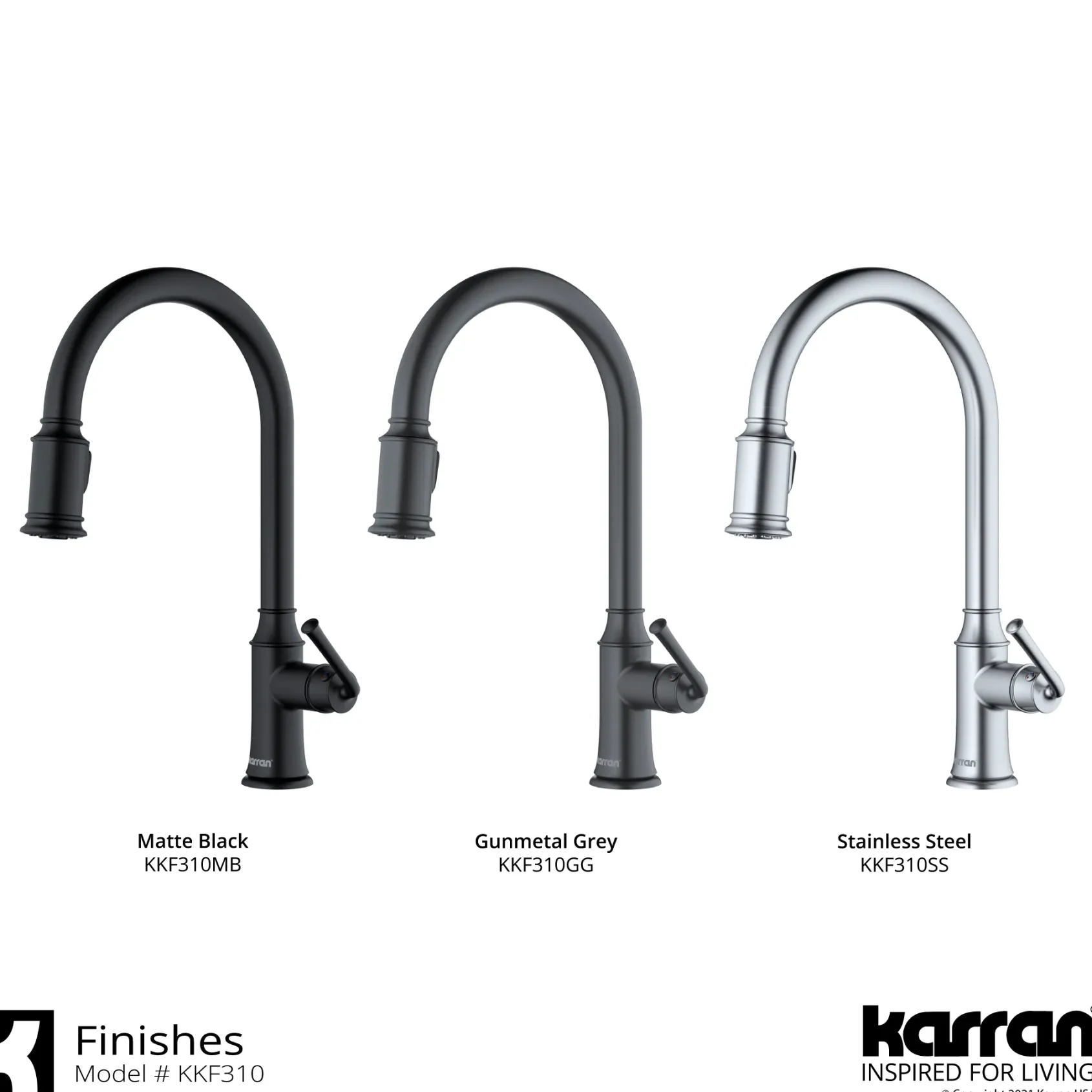 Karran Auburn 1.8 GPM Single Lever Handle Lead-free Brass ADA Kitchen Faucet, Pull-Down Kitchen, Stainless Steel, KKF310SS
