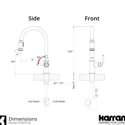 Karran Auburn 1.8 GPM Single Lever Handle Lead-free Brass ADA Kitchen Faucet, Pull-Down Kitchen, Stainless Steel, KKF310SS