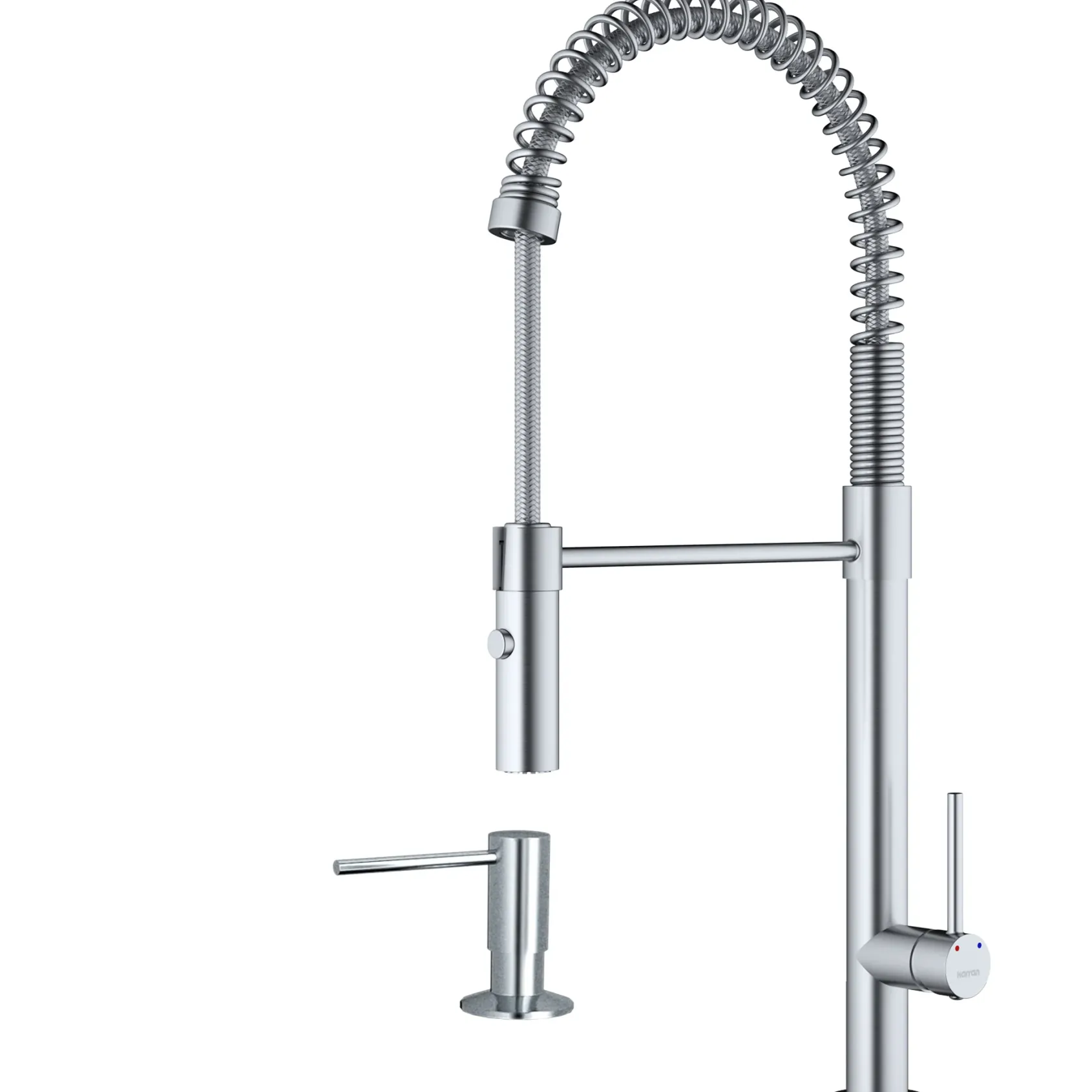 Karran Bluffton 1.8 GPM Single Lever Handle Lead-free Brass ADA Kitchen Faucet, Pull-Down Kitchen, Stainless Steel, KKF220SD35SS
