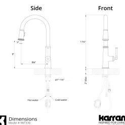 Karran Elwood 1.8 GPM Single Lever Handle Lead-free Brass ADA Kitchen Faucet, Pull-Down Kitchen, Matte Black, KKF330MB