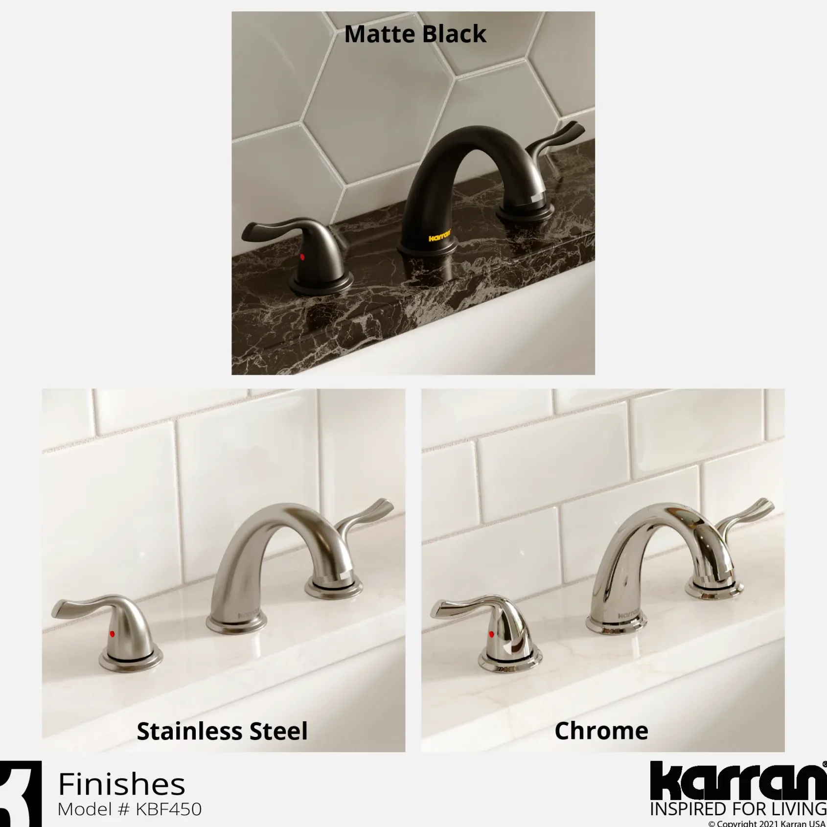 Karran Fulham 1.2 GPM Double Lever Handle Lead-free Brass ADA Bathroom Faucet, Widespread, Stainless Steel, KBF450SS