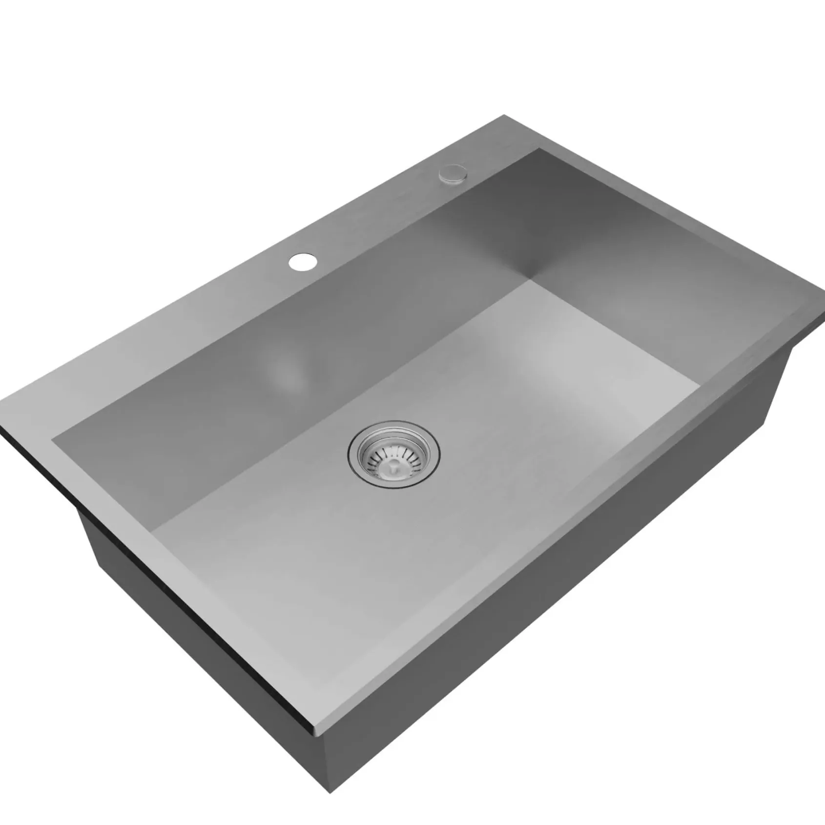 Karran Fusion 33" Drop In/Topmount Stainless Steel ADA Kitchen Sink with Accessories, 18 Gauge, TMSB3320-PK1