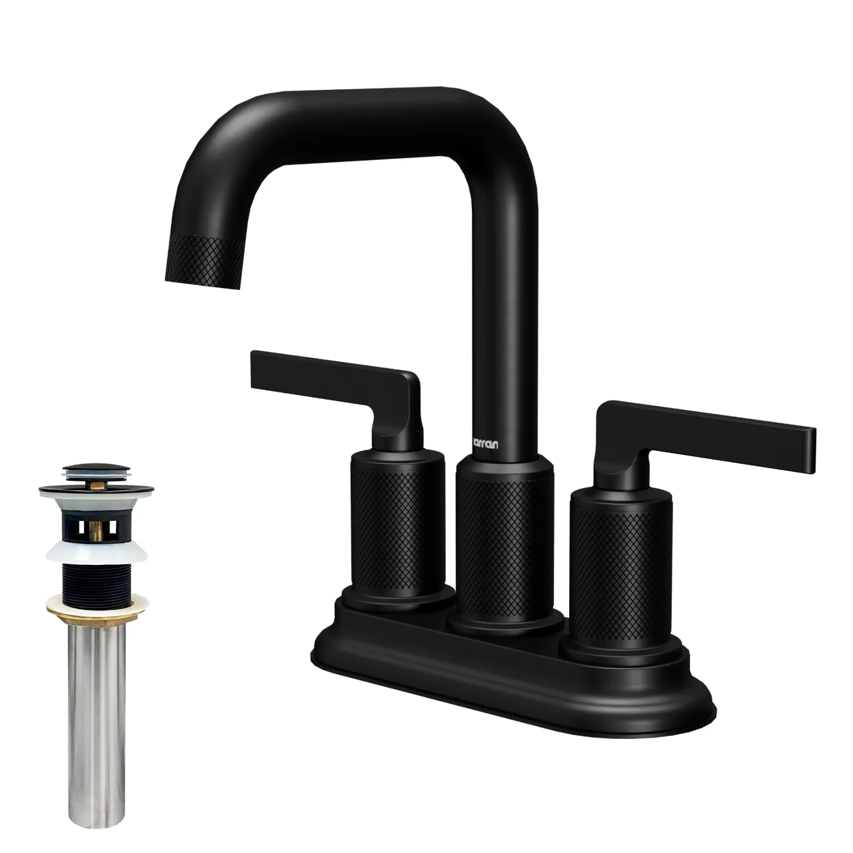 Karran Gillingham 1.2 GPM Double Lever Handle Lead-free Brass ADA Bathroom Faucet, Centerset, Matte Black, KBF536MB