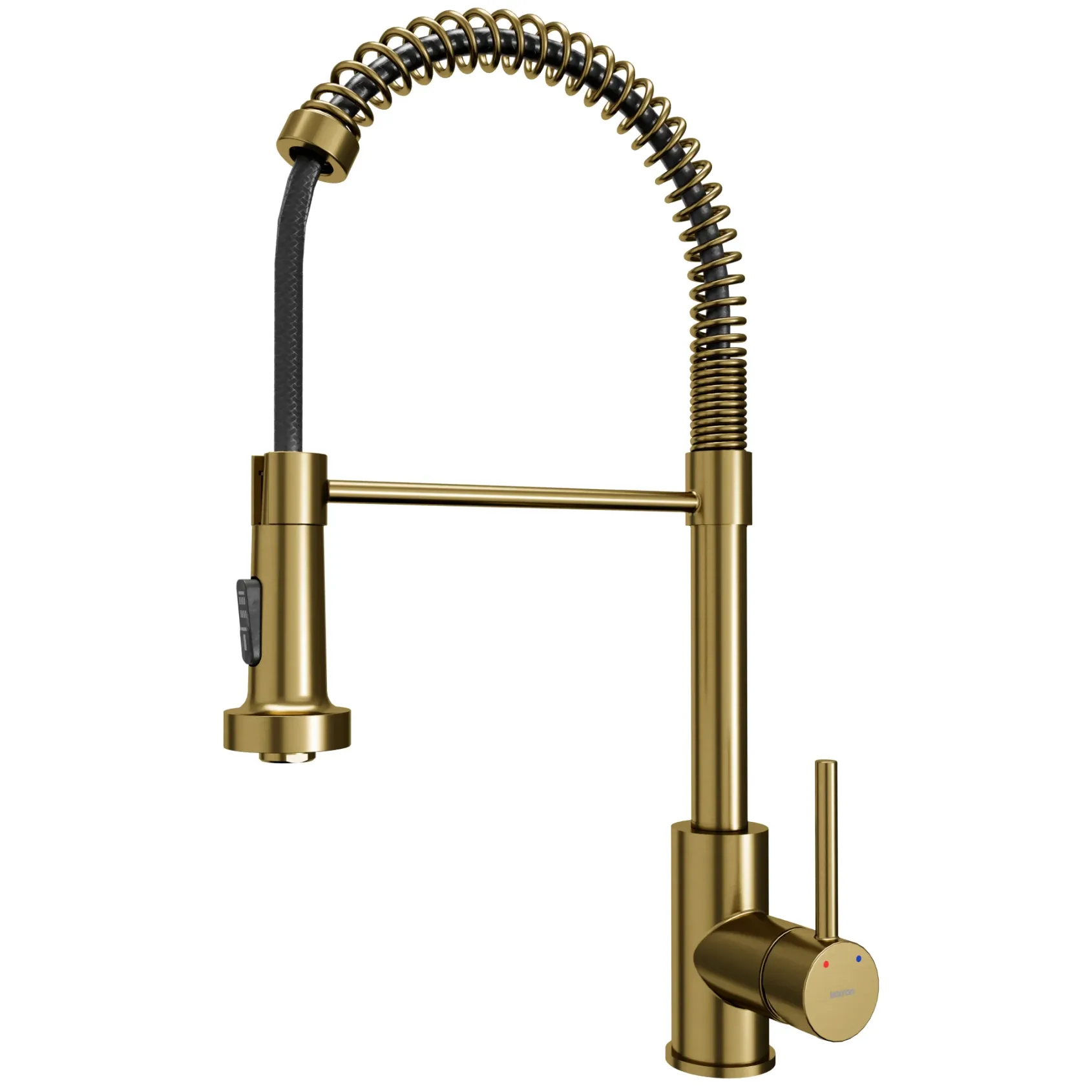 Karran Kadira 1.8 GPM Single Lever Handle Lead-free Brass ADA Kitchen Faucet, Pull-Down, Brushed Gold, KKF225BG