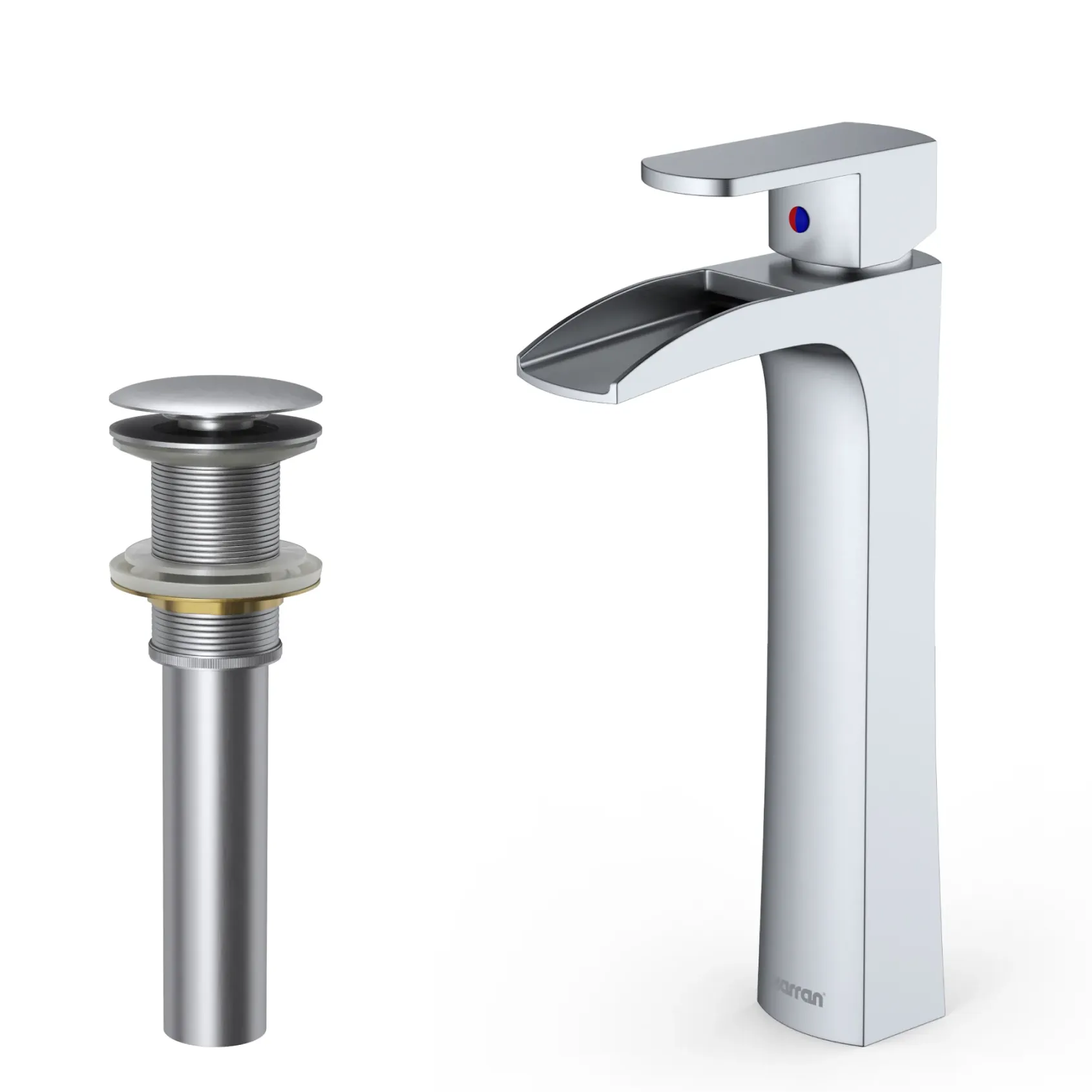 Karran Kassel 1.2 GPM Single Lever Handle Lead-free Brass ADA Bathroom Faucet, Vessel, Stainless Steel, KBF442SS