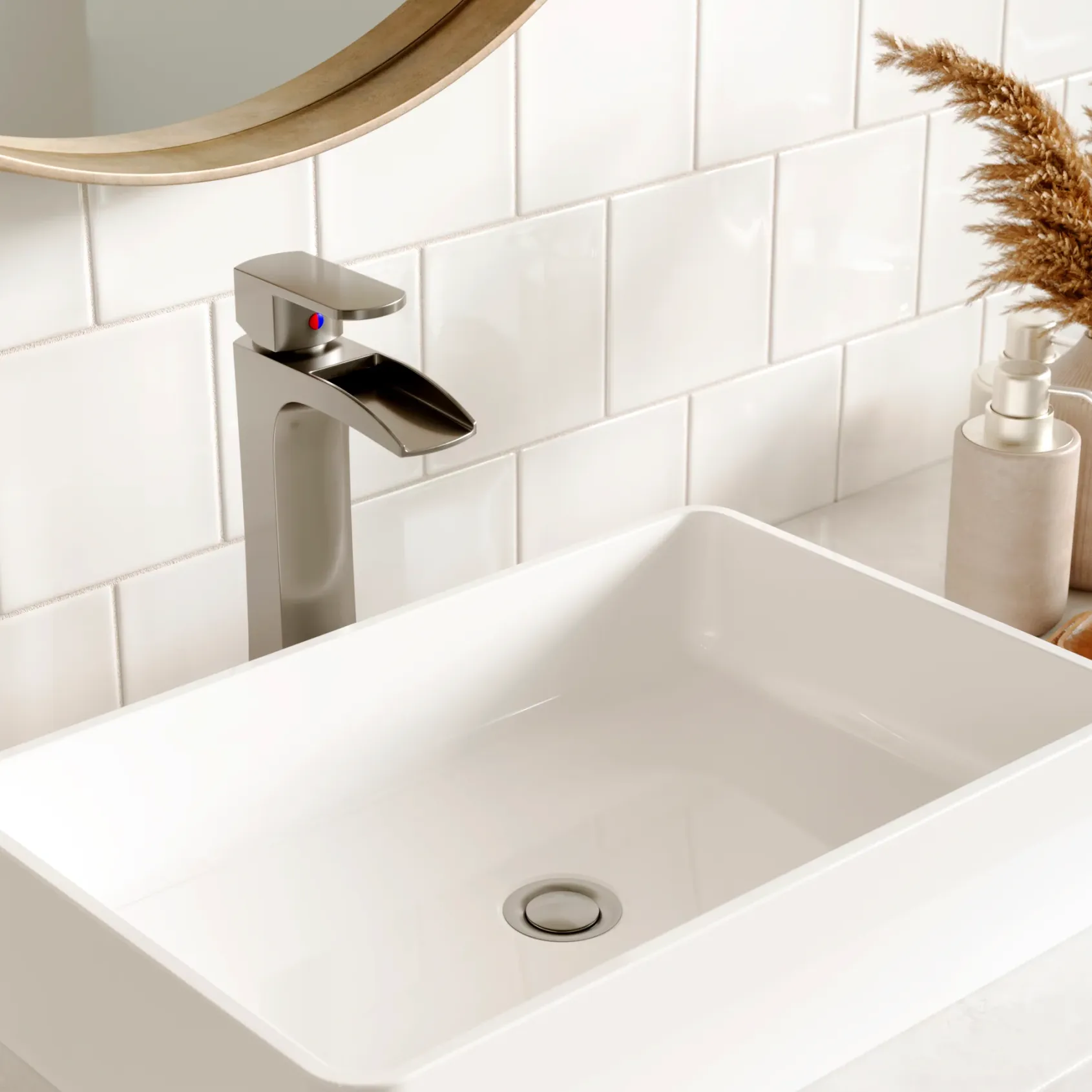 Karran Kassel 1.2 GPM Single Lever Handle Lead-free Brass ADA Bathroom Faucet, Vessel, Stainless Steel, KBF442SS