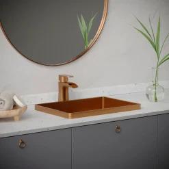Karran Kassel 1.2 GPM Single Lever Handle Lead-free Brass ADA Bathroom Faucet, Basin, Brushed Copper, KBF440BC