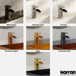 Karran Kassel 1.2 GPM Single Lever Handle Lead-free Brass ADA Bathroom Faucet, Basin, Brushed Copper, KBF440BC