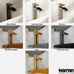 Karran Kassel 1.2 GPM Single Lever Handle Lead-free Brass ADA Bathroom Faucet, Vessel, Gunmetal Grey, KBF442GG