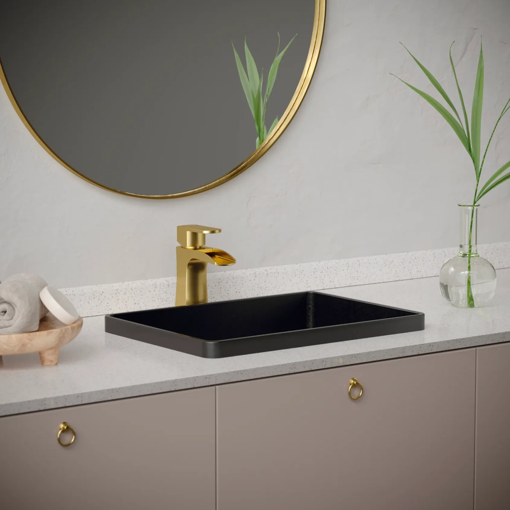 Karran Kassel 1.2 GPM Single Lever Handle Lead-free Brass ADA Bathroom Faucet, Basin, Brushed Gold, KBF440BG