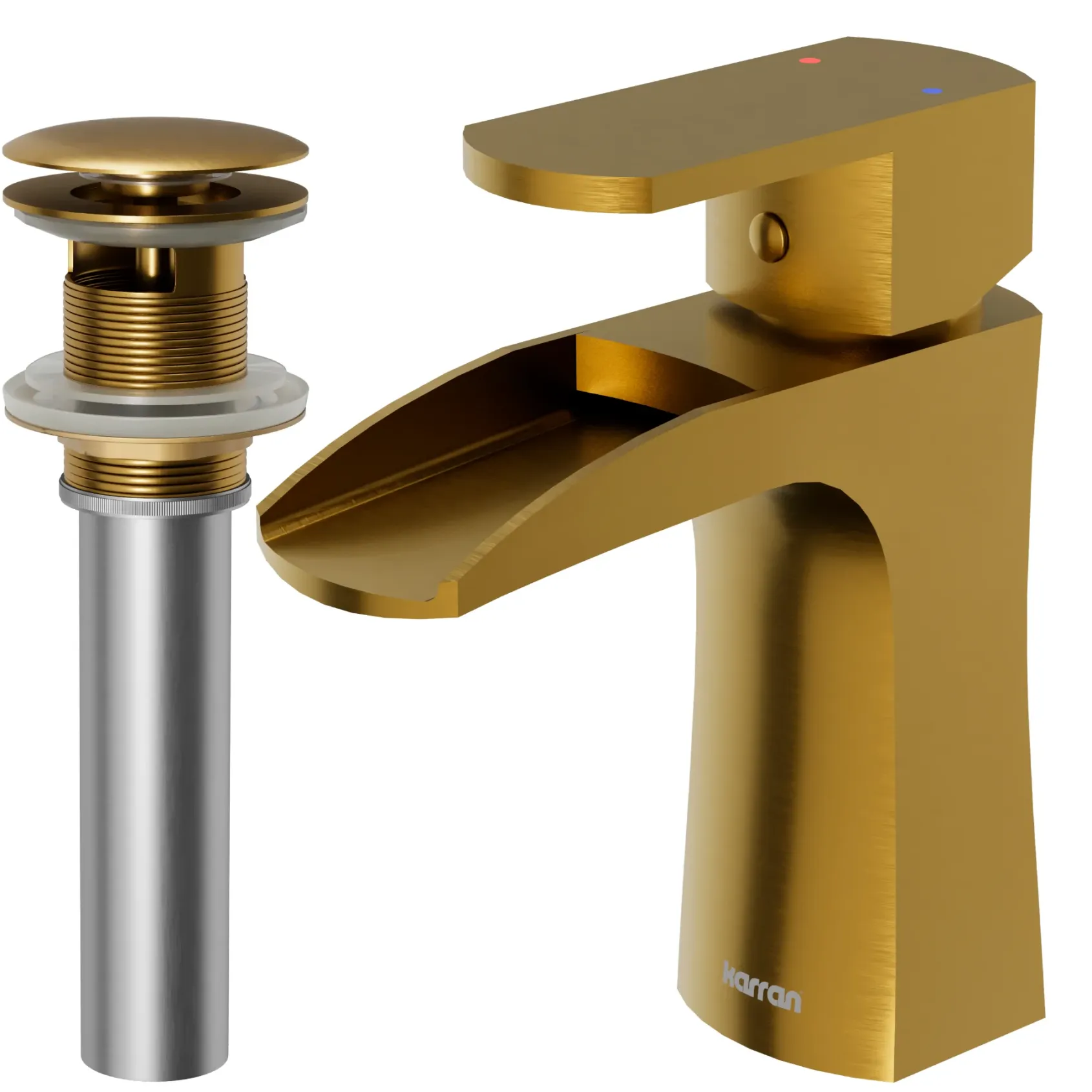 Karran Kassel 1.2 GPM Single Lever Handle Lead-free Brass ADA Bathroom Faucet, Basin, Gold, KBF440G