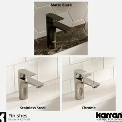 Karran Kayes 1.2 GPM Single Lever Handle Lead-free Brass ADA Bathroom Faucet, Basin, Matte Black, KBF420MB