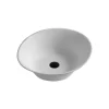 Karran Quattro 20.625" x 17" Oval Vessel Acrylic Solid Surface ADA Bathroom Sink, White, QM164WH
