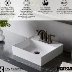 Karran Randburg 1.2 GPM Double Lever Handle Lead-free Brass ADA Bathroom Faucet, Centerset, Oil Rubbed Bronze, KBF526ORB