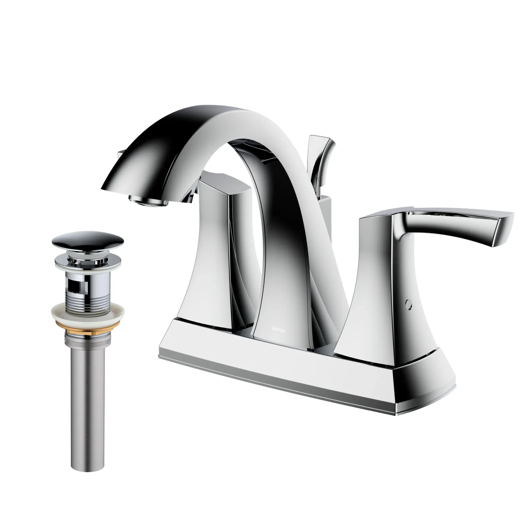 Karran Randburg 1.2 GPM Double Lever Handle Lead-free Brass ADA Bathroom Faucet, Centerset, Chrome, KBF526C