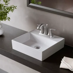 Karran Randburg 1.2 GPM Double Lever Handle Lead-free Brass ADA Bathroom Faucet, Centerset, Stainless Steel, KBF526SS