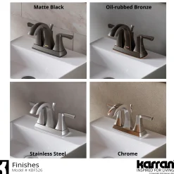 Karran Randburg 1.2 GPM Double Lever Handle Lead-free Brass ADA Bathroom Faucet, Centerset, Stainless Steel, KBF526SS