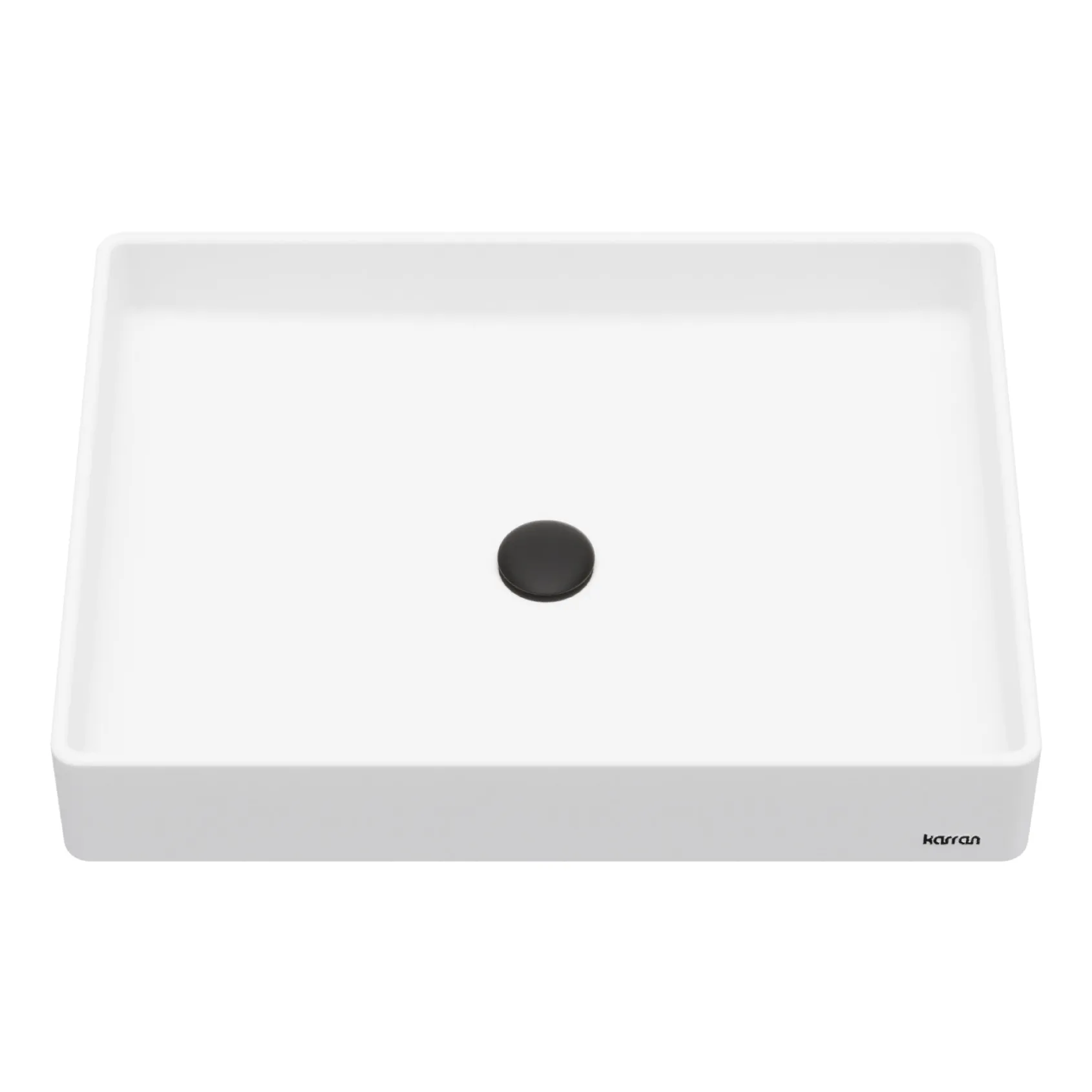 Karran Sternhagen 17.75" x 23.625" Rectangular Vessel Quartz Composite ADA Bathroom Sink, White, SQS500WH
