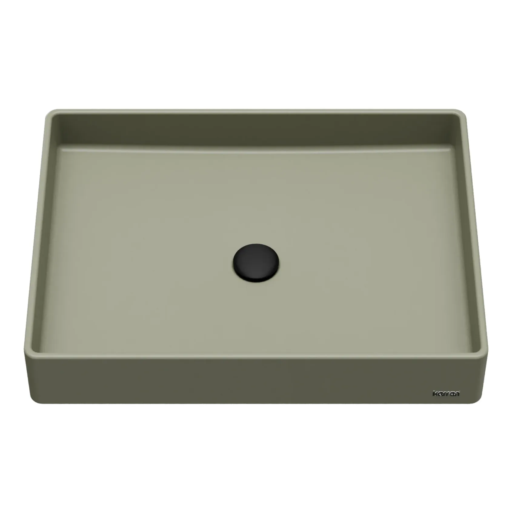 Karran Sternhagen 17.75" x 23.625" Rectangular Vessel Quartz Composite ADA Bathroom Sink, Sage Green, SQS500SG