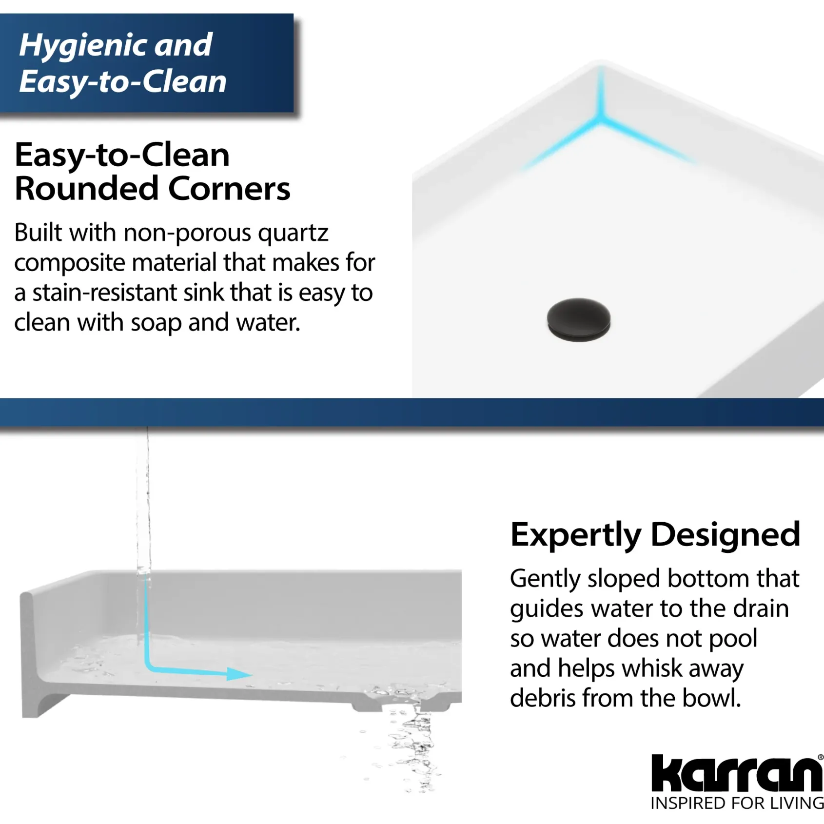 Karran Sternhagen 17.75" x 23.625" Rectangular Vessel Quartz Composite ADA Bathroom Sink, Sage Green, SQS500SG
