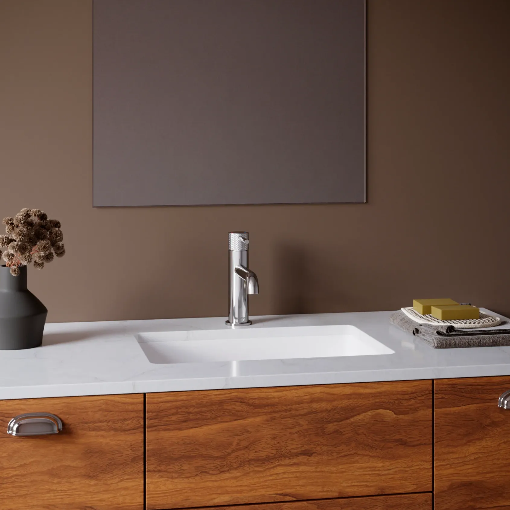 Karran Tryst 1.2 GPM Single Lever Handle Lead-free Brass ADA Bathroom Faucet, Basin, Chrome, KBF460C