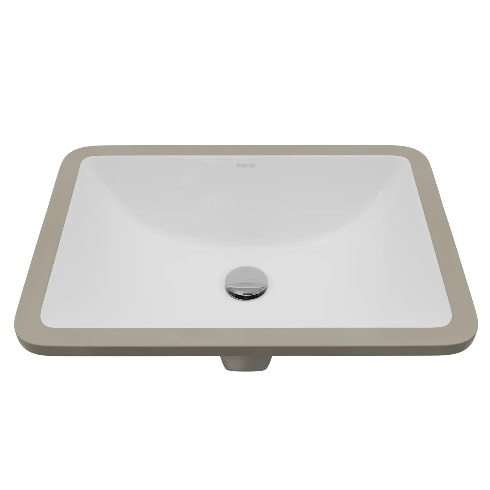 Karran Valera 15.375" x 20.5" Rectangular Undermount Vitreous China Bathroom Sink, White, VC-107-WH
