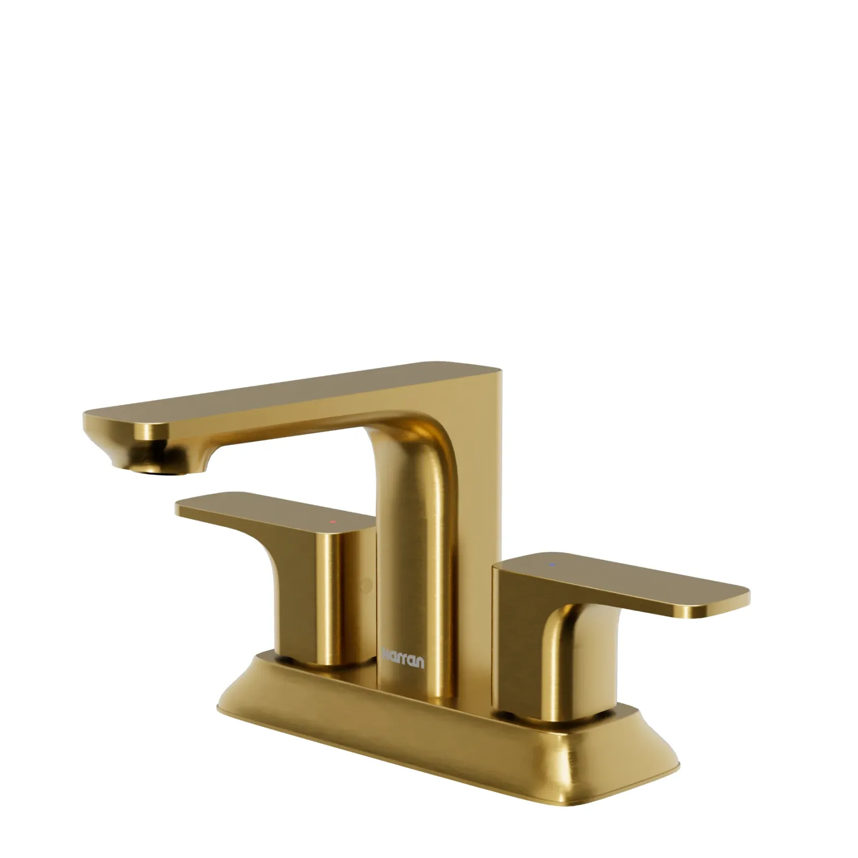 Karran Venda 1.2 GPM Double Lever Handle Lead-free Brass ADA Bathroom Faucet, Centerset, Brushed Gold, KBF516BG