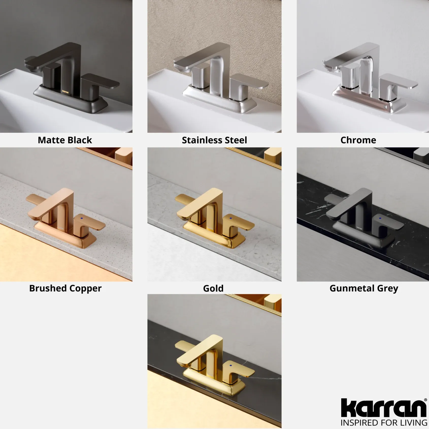 Karran Venda 1.2 GPM Double Lever Handle Lead-free Brass ADA Bathroom Faucet, Centerset, Brushed Gold, KBF516BG