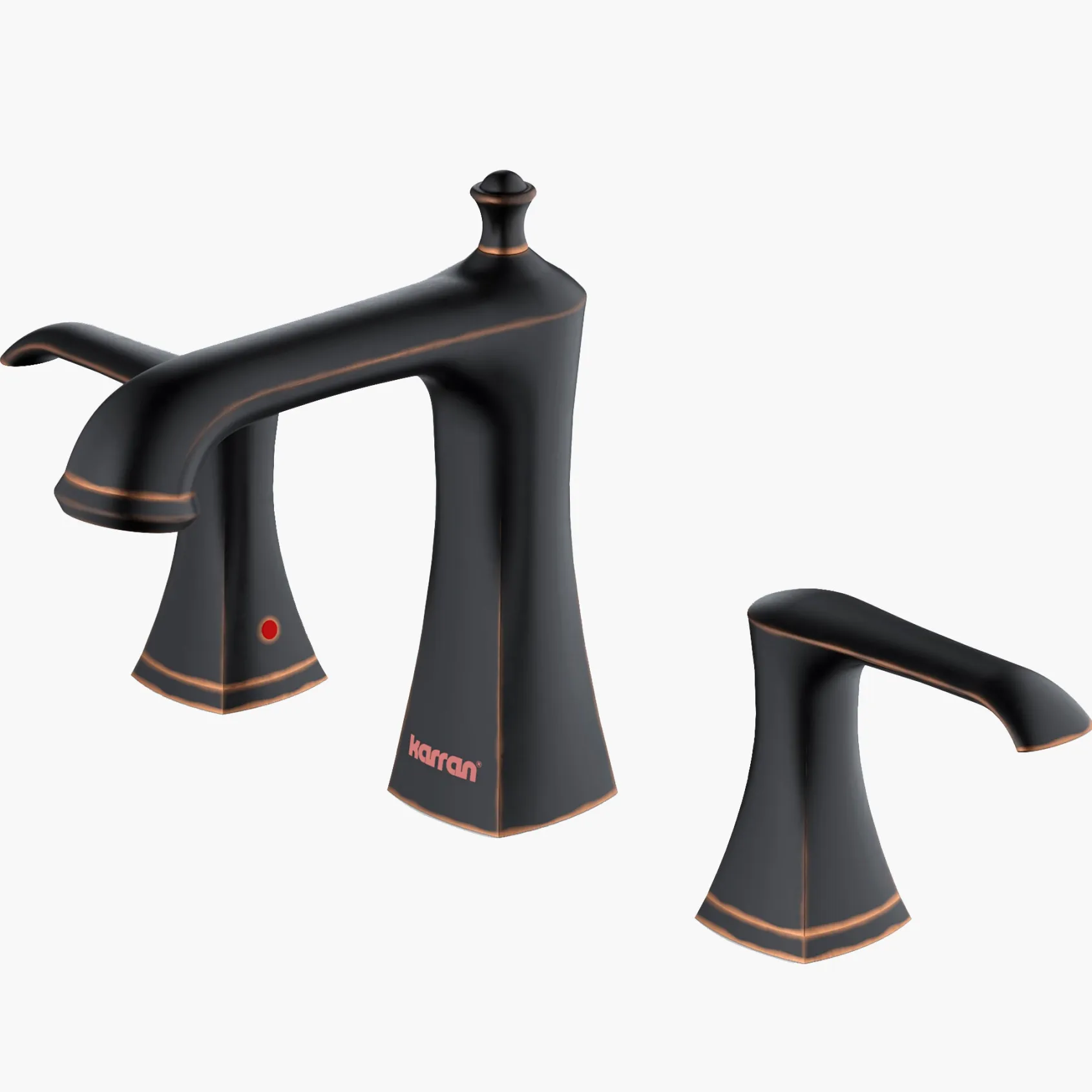 Karran Woodburn 1.2 GPM Double Lever Handle Lead-free Brass ADA Bathroom Faucet, Widespread, Oil Rubbed Bronze, KBF414ORB