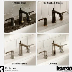 Karran Woodburn 1.2 GPM Double Lever Handle Lead-free Brass ADA Bathroom Faucet, Widespread, Oil Rubbed Bronze, KBF414ORB