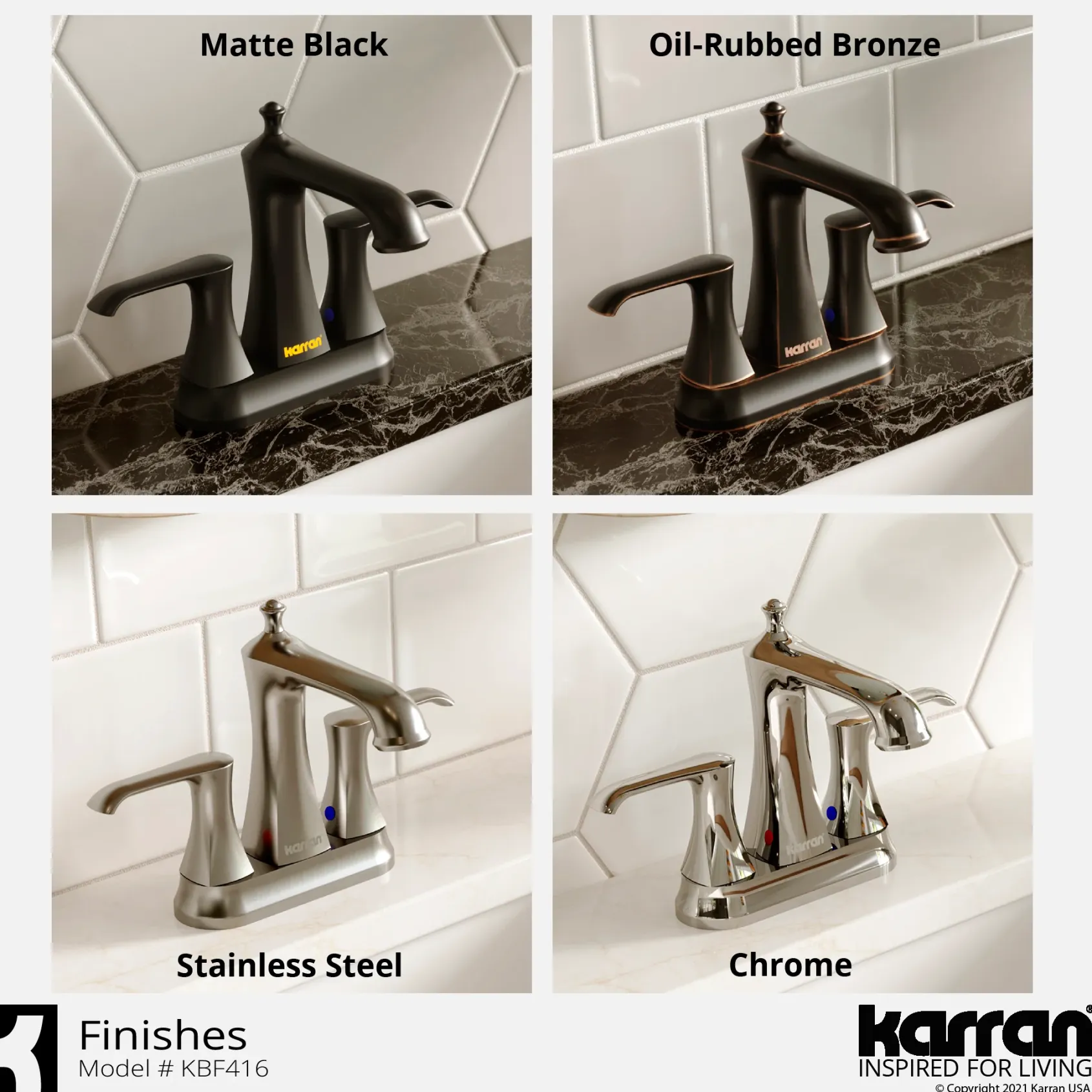 Karran Woodburn 1.2 GPM Double Lever Handle Lead-free Brass ADA Bathroom Faucet, Centerset, Chrome, KBF416C